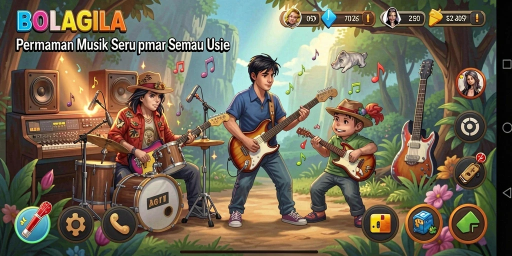 Tampilan gameplay BOLAGILA yang seru dan interaktif.