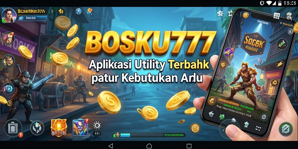 Tampilan utama aplikasi BOSKU777 dengan fitur-fitur unggulannya.