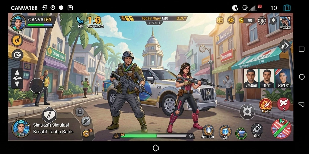 Tampilan interaktif gameplay CANVA168 yang memukau.
