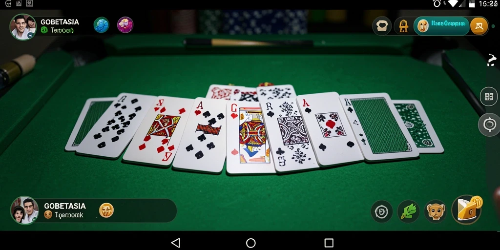 Tampilan gameplay GOBETASIA saat bermain Gaple dengan teman-teman.