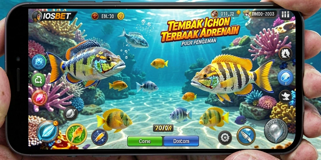 Tangkapan layar gameplay <strong>IOSBET</strong> menampilkan aksi seru dalam berburu ikan.