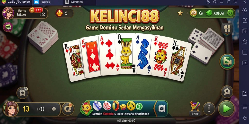 Tampilan gameplay seru KELINCI88 di papan permainan Domino.