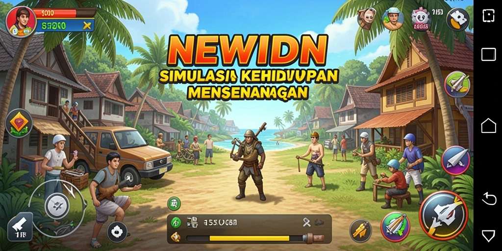 Tampilan gameplay NEWIDN yang menarik dalam simulasi kehidupan.