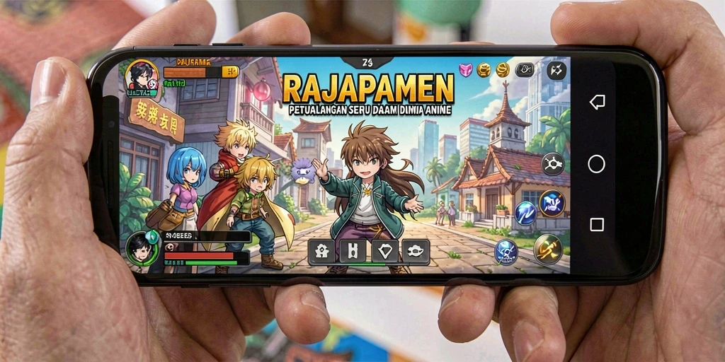Tampilan seru gameplay Anime dalam RAJAPAMEN.