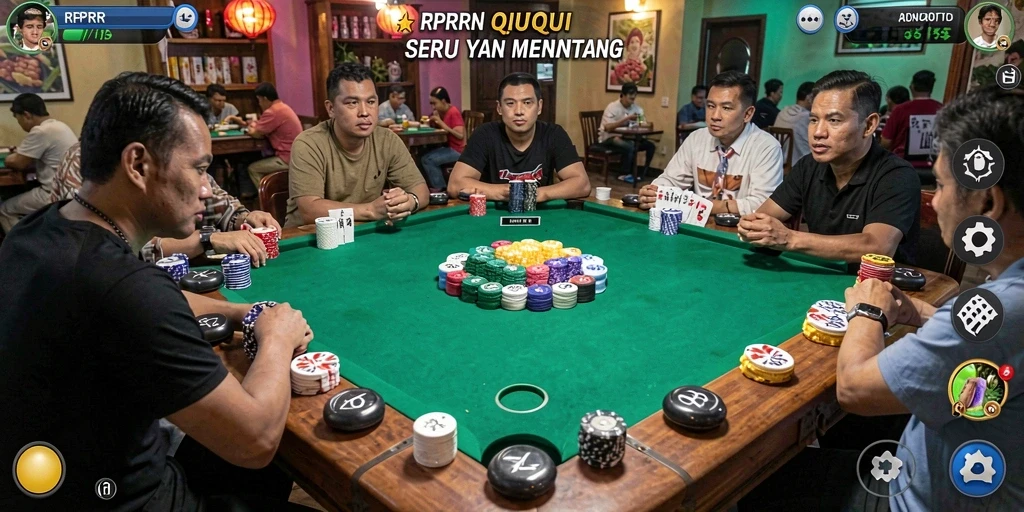 Tampilan gameplay QiuQiu yang intens dan seru.
