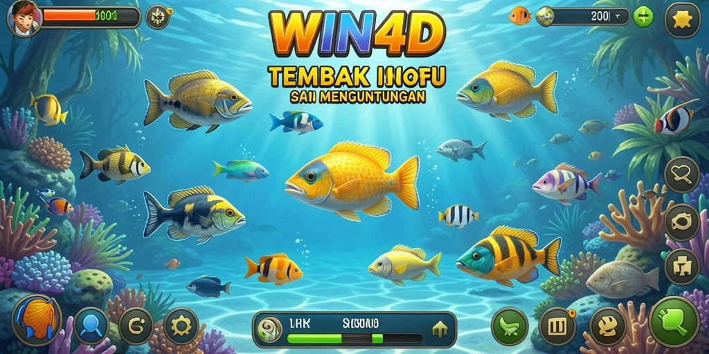 Screenshot gameplay WIN4D menampilkan aksi menembak ikan yang seru.