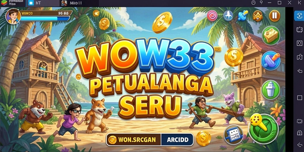 Screenshot WOW33 menampilkan aksi seru dalam gameplay Arcade.